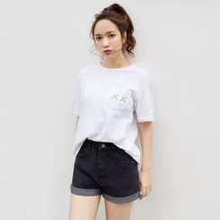 Maple Breeze - High Waist Denim Shorts Maple Breeze - High Waist Denim Shorts