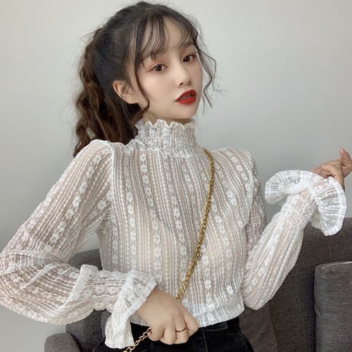 Long-Sleeve Lace Top