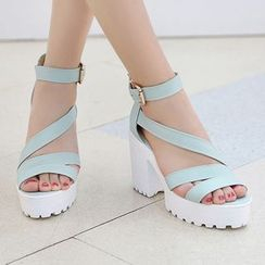 Aegina - Chunky Heel Platform Sandals