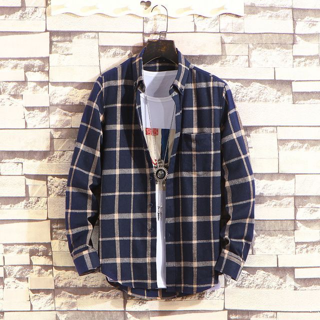 Phoneus-Long Sleeve Plaid Shirt