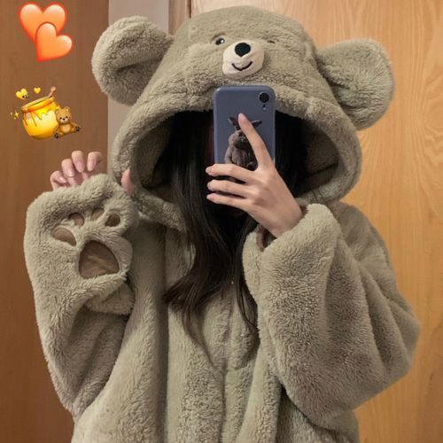 Closette - Bear Ear Hooded Onesie Pajama, YesStyle