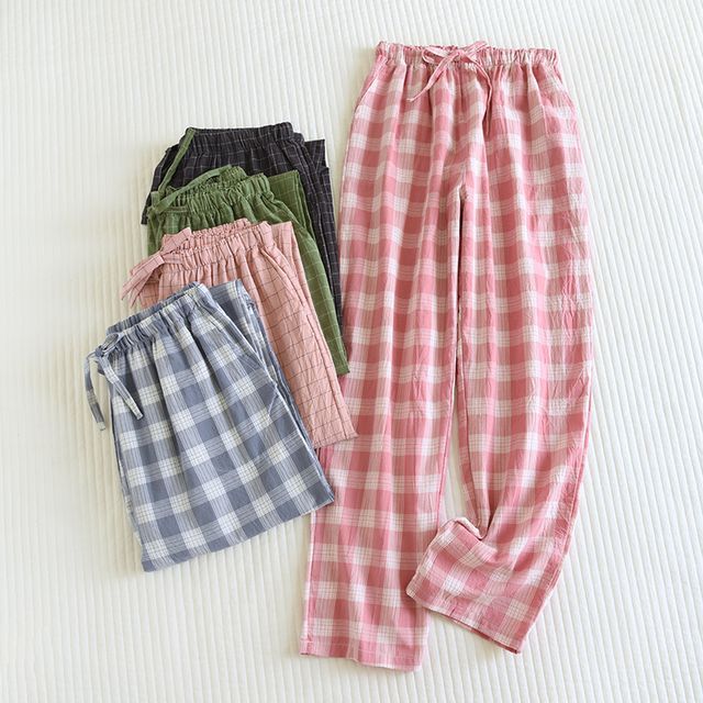 Dazzli-Couple Matching Drawstring Waist Plaid Lounge Pants Various Designs