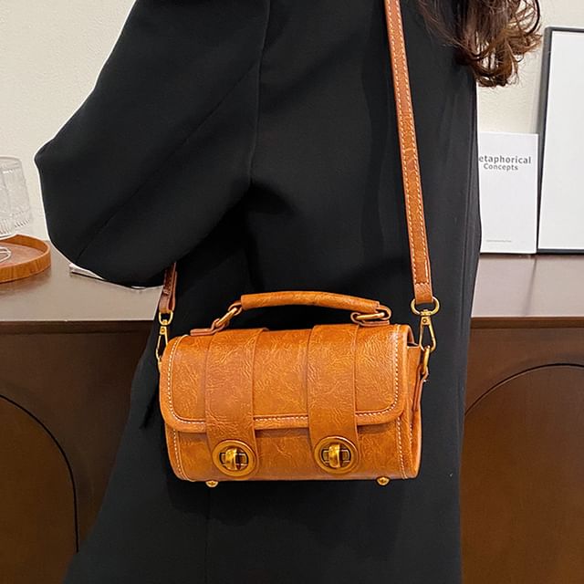 Skyglow-Faux Leather Satchel Bag