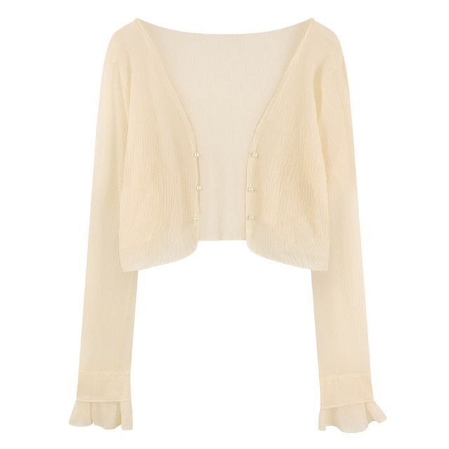 Broderie Anglaise Cropped Cardigan - Ready-to-Wear 1AB72L