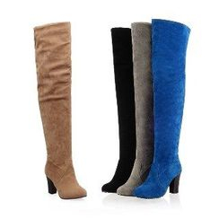 Carnival Beast - Faux-Suede Over the Knee Boots