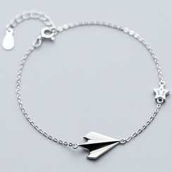 A’ROCH - 925 Sterling Silver Rhinestone Paper Plane Bracelet/ Anklet A’ROCH - 925 Sterling Silver Rhinestone Paper Plane Bracelet/ Anklet