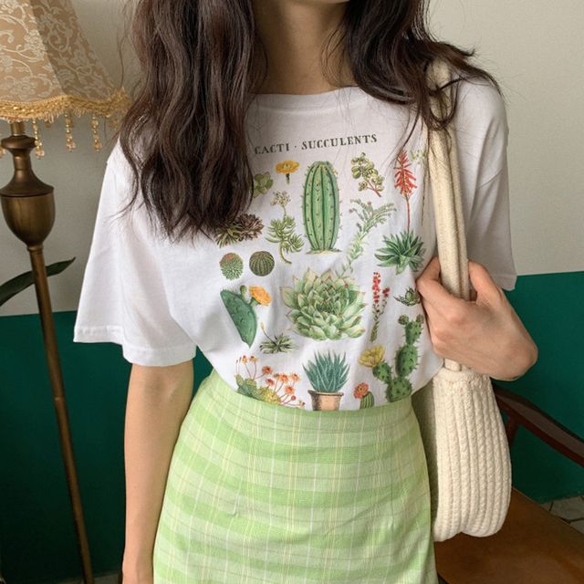 Jeshili-Short-Sleeve Print T-Shirt