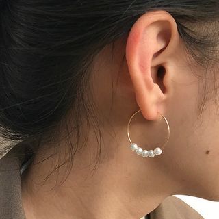 Kiren-Creolen mit Kunstperlen
