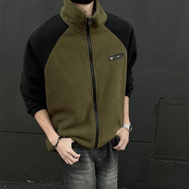 Omozando-Two-Tone Zip Jacket