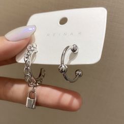 LIVSIA - Non-Matching Lock Drop Earring LIVSIA - Non-Matching Lock Drop Earring