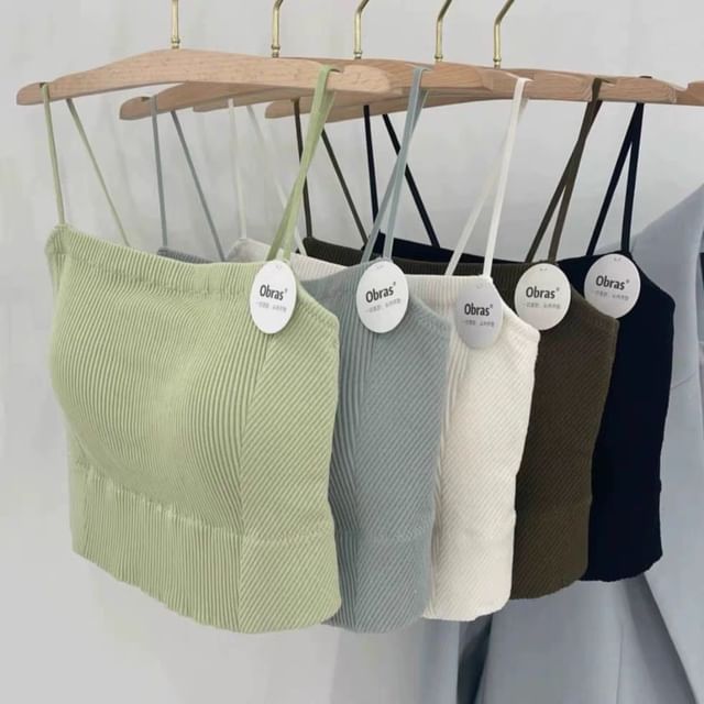 Wildery-Spaghetti Strap Plain Bra Top