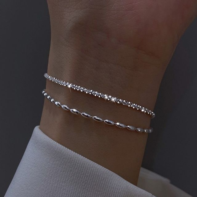 Halfla-Layered Sterling Silver Bracelet
