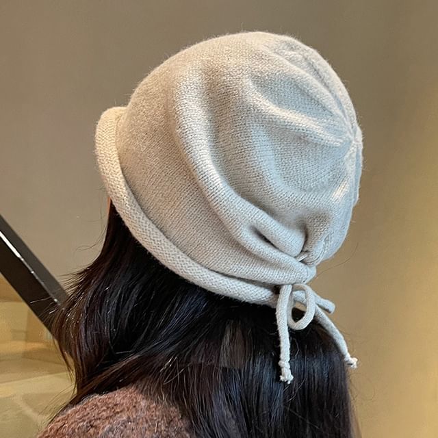 Pompabee-Plain Knit Slouchy Beanie