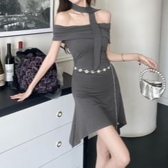 Mid Rise Plain Flared Slacks