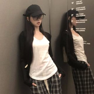 Maisee-Plain Open Front Cardigan