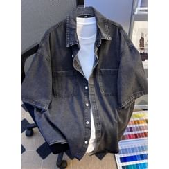 シャツ IONSEOUL Pera Half Denim Shirt (2color) JE1317 5111155106038-d-