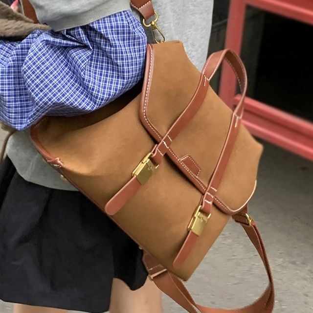 Fran San-Faux Leather Satchel Backpack