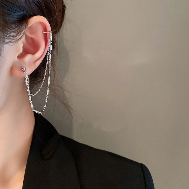Kamuel-Layered Chained Alloy Cuff Earring