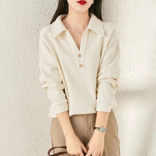 Jeonseon-Collar Plain Pullover