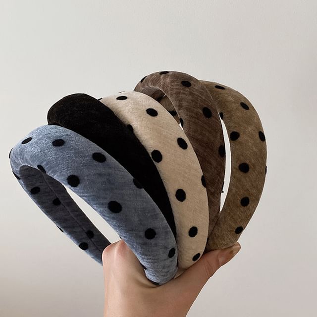 Kiren-Dotted Velvet Headband