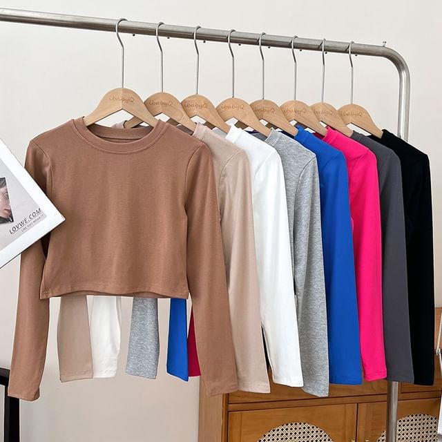 DIYI-Basic Plain Crop Tee in 8 Colors