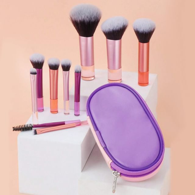 Stroke of Beauty-Zestaw 10 sztuk Podróżne pędzle do makijażu etui na pędzle