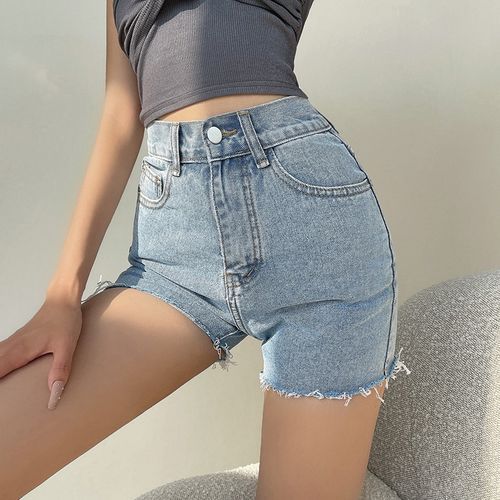 Summer Candy-colored Slim-fit Hip-lift Hot Pants Women's Sexy Slim-fit Leg  Long Stretch Hip Denim Shorts Trendy | Fruugo MY