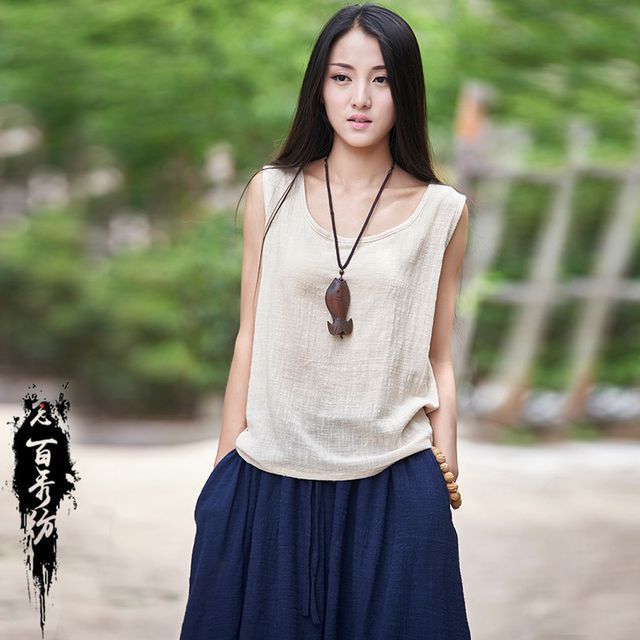 Lewwe-Scoop Neck Plain Tank Top