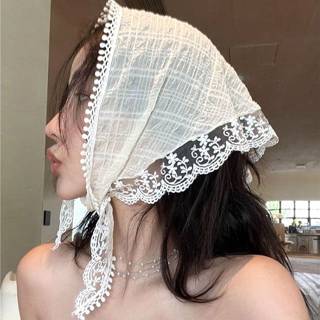Hyeeun-Lace Trim Triangle Headband Various Designs