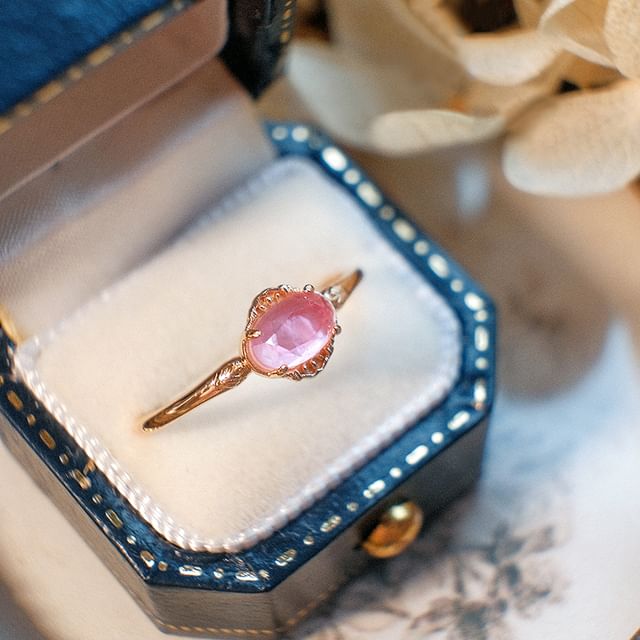 DECADES-Faux Gemstone S925 Sterling Silver Ring