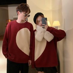 Rhames - Couple Matching Heart Print Sweater Rhames - Couple Matching Heart Print Sweater