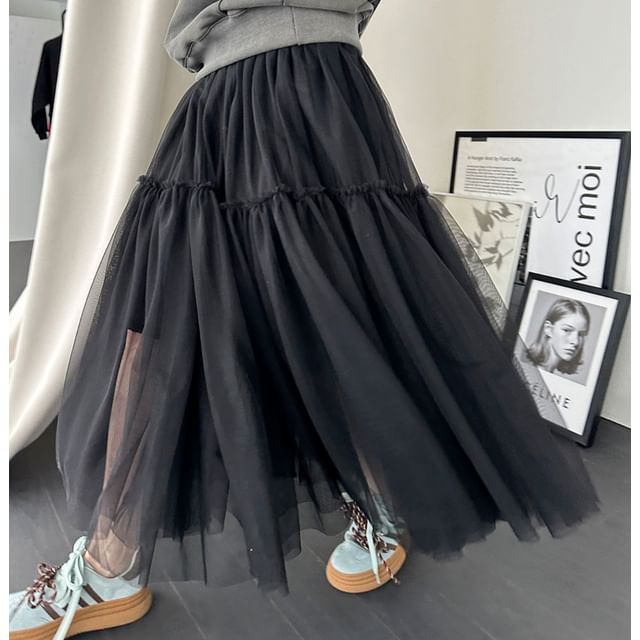 Alfie-Elastic High Rise Mesh Skirt