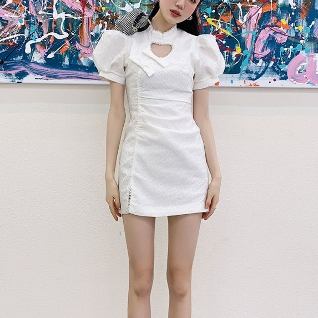 white christmas dresses White Floral Lace Heart Cutout Rose Petals Flower Girl Dress Junior Br