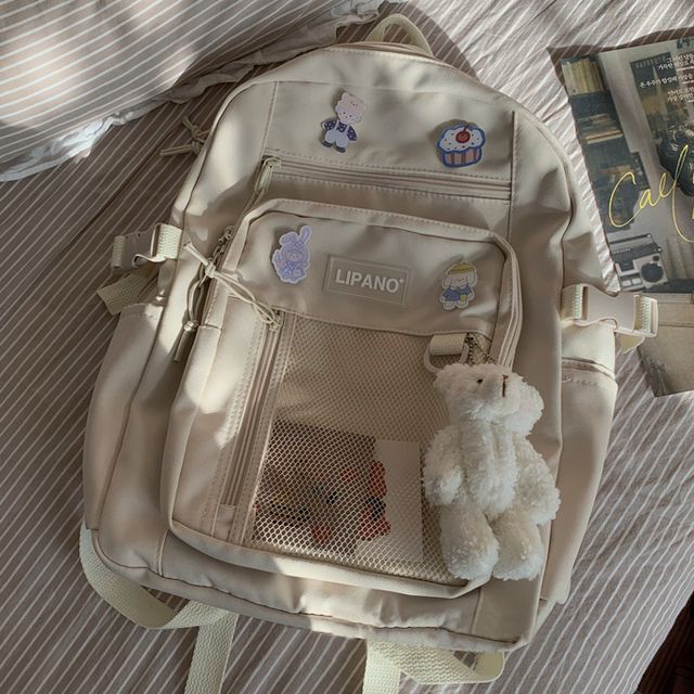 Backpack Set With Pins And Plush Cute Aesthetic Backpack Set 5pack For