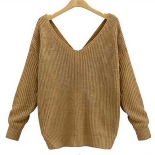 V neck 2025 twisted back sweater