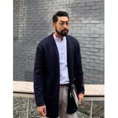 GERIO - Open-Front Dual-Pocket Cardigan GERIO - Open-Front Dual-Pocket Cardigan