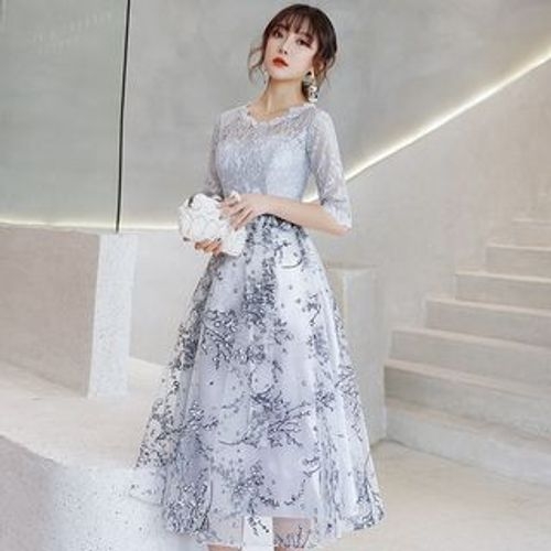 Lace midi prom clearance dress