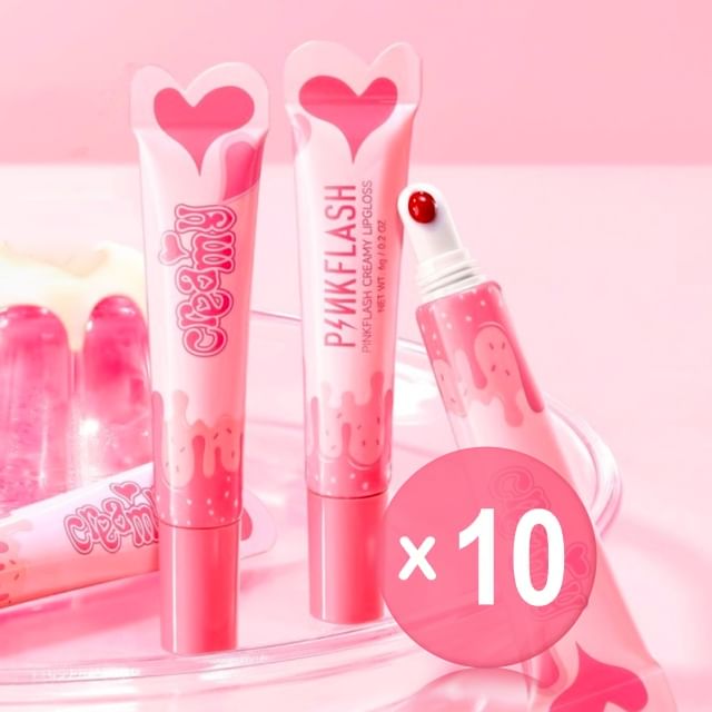 PINKFLASH-Hydrating Lip Gloss - 4 Colors 10pcs Bundle Set