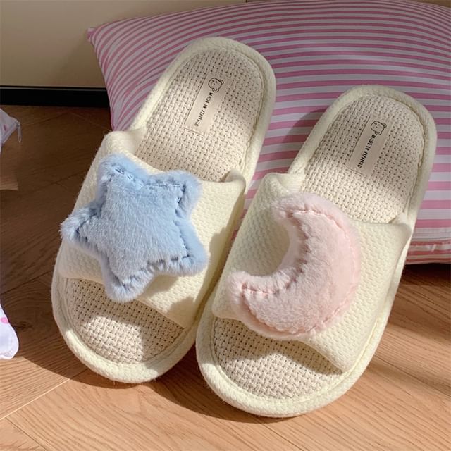 Star Moon Accent Home Slippers