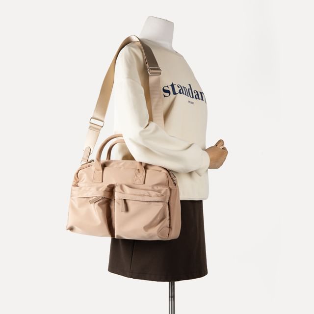 TangTangBags-Nylon Plain Crossbody Bag