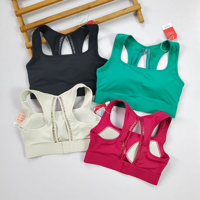 Runyz-Plain Cutout Sports Bra