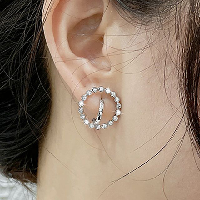 Chimerro-Rhinestone Hoop Alloy Earring