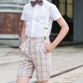 shorts suspenders bow tie