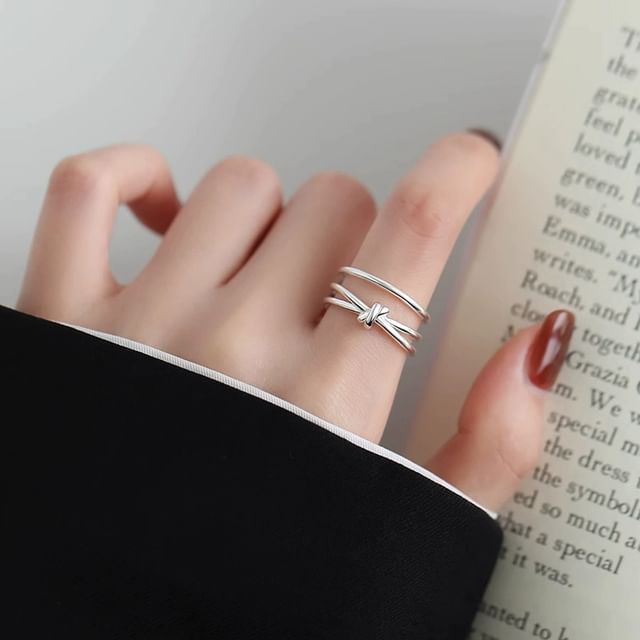 Gaya-Knot Layered Alloy Open Ring