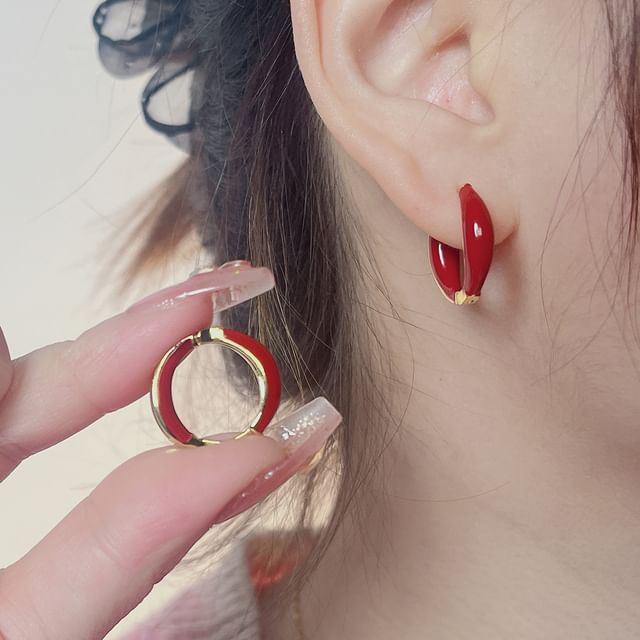Poppin-Enamel Hoop Earring