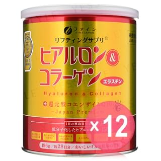 FINE JAPAN - Hyaluron & Collagen + Ubiquinol Q10 Powder Can Type (x12) (Bulk Box)