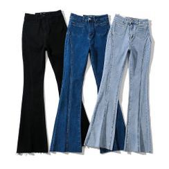 Paxbara - Mid Rise Flared Jeans