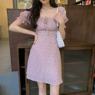 Moon City - Short-Sleeve Dot Print Mini Dress | YesStyle Moon City - Short-Sleeve Dot Print Mini Dress | YesStyle