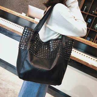 Kunado - Faux Leather Studded Tote Bag