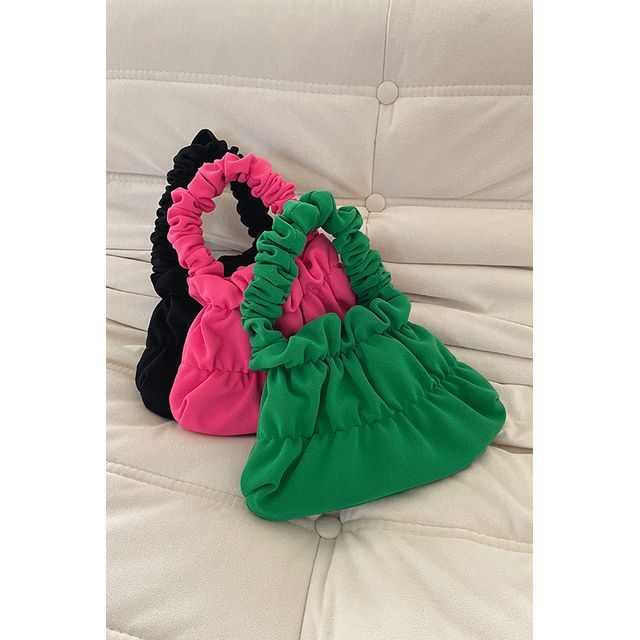 SIMPLY MOOD-Vivid Shirred Shoulder Bag